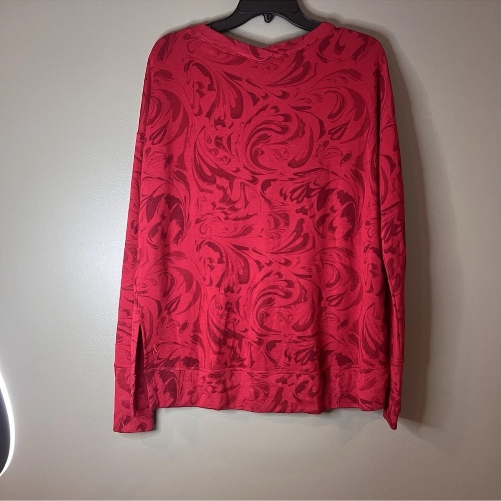 Athleta Coaster Luxe V-Neck Sweatshirt – Agate Red Paisley (Size Small) - Picture 5 of 5